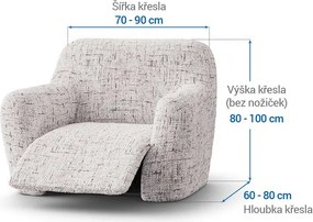 Bielastické poťahy VITTORIA smotanová relaxačné kreslo (š. 70 - 90 cm)