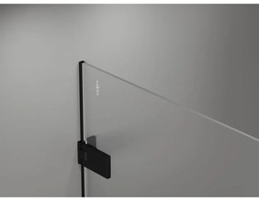 Mexen Lunar-F, L pravé skladacie sprchové dvere 135 cm, 8mm číre sklo, čierny matný profil, 836SL-135-050-70-00-P