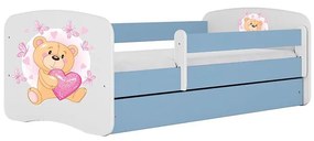 Detská Posteľ. Babydreams+Sz+M Modrá 80x180 Medveď s motýľmi