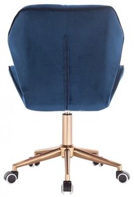 LuxuryForm DESIGN Stolička MILANO MAX VELUR na zlatej podstave s kolieskami - modrá