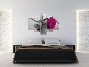 Obraz - Ružová ruža (150x105 cm)