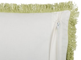 Bavlnený vankúš so vzorom 45 x 45 cm zelená/biela FILIX Beliani