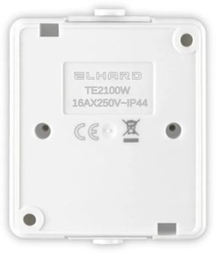 Elhard Vonkajšia zásuvka na omietku Tew, IP44, biela TE2100W
