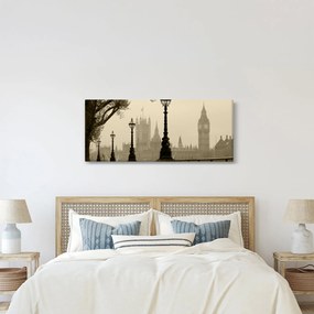 Obraz - Londýn v hmle, Anglicko (120x50 cm)