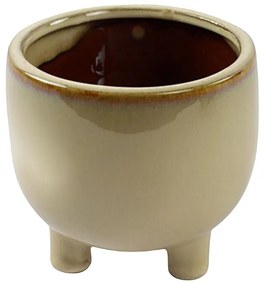 Malý keramický obal na kvetináč Robina, Creme, 11 cm