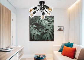 BERGE LED luster stropné svietidlo 5xE27, skladací, priehľadný sklenený štvorec