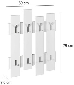 Nástenný vešiak Wave White