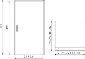 Novoterm Štvorcový sprchový kút NV-Hera 90x90 čierna/transparent - bez vaničky