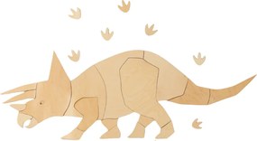 Drevená nástenná dekorácia Origami Triceratops – dinosaurus do detskej izby M