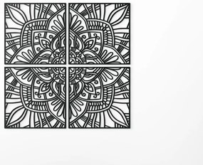 drevko Viacdielna mandala na stenu Rovnováha Rozmer obrazu: 133 x 133,5 cm, Farba dekorácie: Čierna