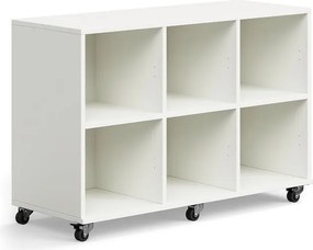 Študentská úložná skrinka CASPER, 6 priehradiek, biela