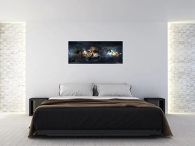 Obraz - Vesmír s hmlovinou (120x50 cm)