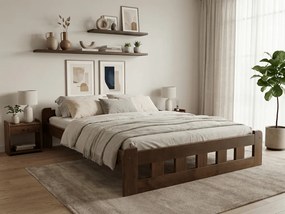 Posteľ Naomi zvýšená 120 x 200 cm, dub Rošt: S latkovým roštom, Matrac: Matrac DELUXE 10 cm