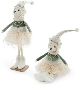 Vianočná dekorácia CHRISTMAS 246 krémová / mätová (2ks)