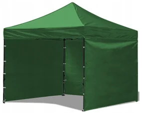 Trojstenný párty stan bez okien zelená 3m x 3m