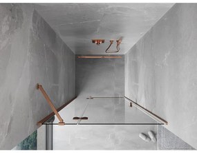 Mexen Mist-H, 1-krídlové sprchové dvere ľavé 100 cm, číre sklo, medený matný profil, 8A5-100-000-65-00-L