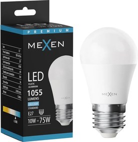 Mexen Nova, LED žiarovka E27, G45, 10W, studená - 6500K, 1055 lm - L101-E27-1065-01