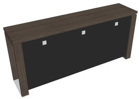 Nízka skriňa Verno+ S 200 x 46 x 90 cm, sklenené dvere, dub antracit / čierna