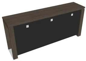 Nízka skriňa Verno+ S 200 x 46 x 90 cm, sklenené dvere, dub antracit / čierna