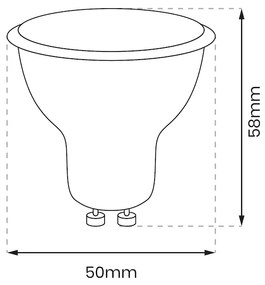 LED žiarovka GU10 studená 6000k 9w 900 lm