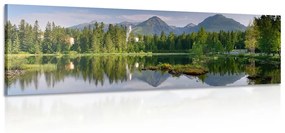 Obraz nádherná panoráma hôr pri jazere - 135x45