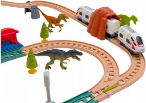 LEAN Toys Elektrický vláčik Interaktívny vláčik Vagóny Tunel Sopka Dinosaurus 95 cm