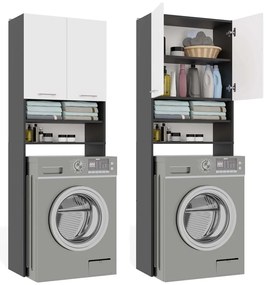 Kúpeľňová skrinka nad práčku POLA DK biela/antracitová