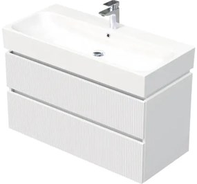 Skrinka do kúpeľne s umývadlom Intedoor STORM 3D biela matná 100 x 66 x 46,5 cm STORM 3D 100D 2Z A8916