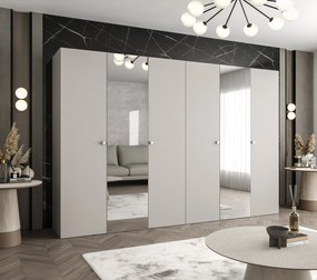 Šatníková skriňa 300 cm Parna 2 (kašmír + strieborná). Akcia -20%. Vlastná spoľahlivá doprava až k Vám domov. 1125963
