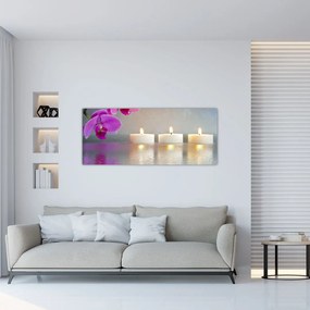 Obraz sviečok na vode (120x50 cm)