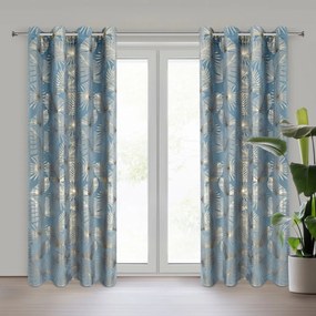 ZATEMŇOVACÍ ZÁVES NA KRÚŽKOCH ARIA 135X250 CM LISTY