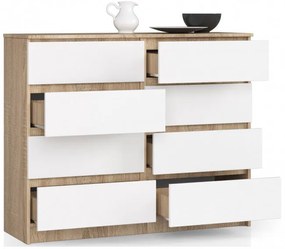Komoda K120 8SZ CLP sonoma / biela