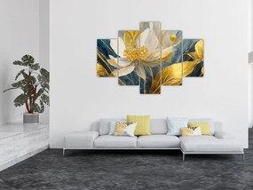 Obraz - Maľba zlatých kvetov (150x105 cm)