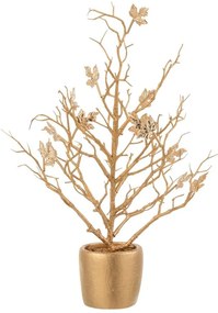 Zlatý dekoračný stromček s trblietavými lístkami Tree Glitt - 15*15*44 cm
