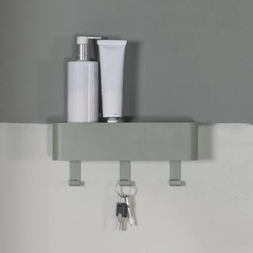 Zeleno-sivý kovový nástenný vešiak s poličkou Dax Play – Spinder Design