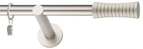 Dekorstudio Chrómová matná jednoradová garniža FEBRIS 19mm Dĺžka: 360cm, Typ uchytenia: Držiak otvorený, Typ príslušenstva: Krúžky tiché so štipcami