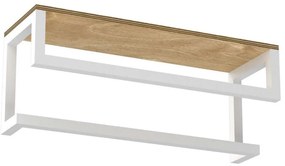 Nástenný vešiak na uteráky s poličkou 14x40 cm biela