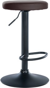 Barová stolička Ponte - koženka, čierny rám - Hnedá