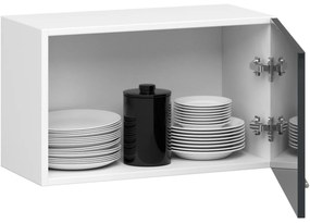 Závěsná kuchyňská skříňka Olivie W 60 cm bílá/černá lesk