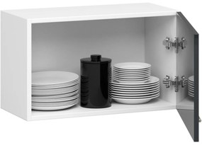 Závěsná kuchyňská skříňka Olivie W 60 cm bílá/grafit lesk