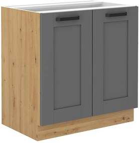 Dolná kuchynská skrinka Lucid 80 D 2F BB (korpus: dub artisan + front: mdf dustgrey). Vlastná spoľahlivá doprava až k Vám domov. 1134744