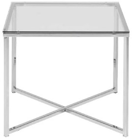 Cross príručný stolík 50x50 cm sklo / chróm