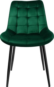 Zamatová stolička NORMAN - zelená