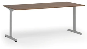 Kancelársky stôl PRIMO BETA, 1800 x 900 mm, sivá podnož, orech