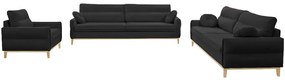 Sedacia súprava Bellano 3/2/1 Black-Kronos 7 CZ DR.natura