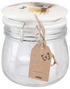Sklenená dóza s keramickým viečkom a klipovým uzáverom JAR zajac 0,5 l