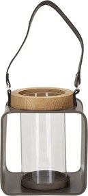 Lucerna Sklo 18 cm hnedá/číra