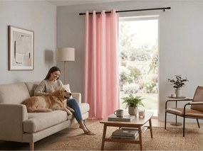 Záves OXFORD LIGHT 140x250 cm, ružový Zavesenie: Kovové krúžky