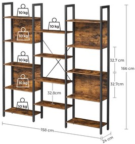 Knižnica so 14 úložnými policami VASAGLE LLS107B01