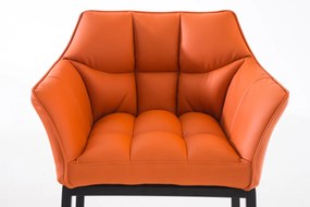 Barová stolička Damas B4 - koženka, čierny rám - Oranžová